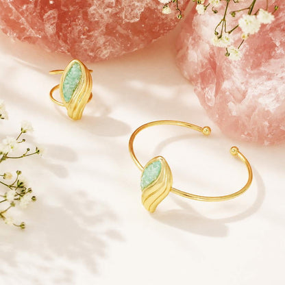 Pulseira Brilhato Florir detalhe pedras naturais