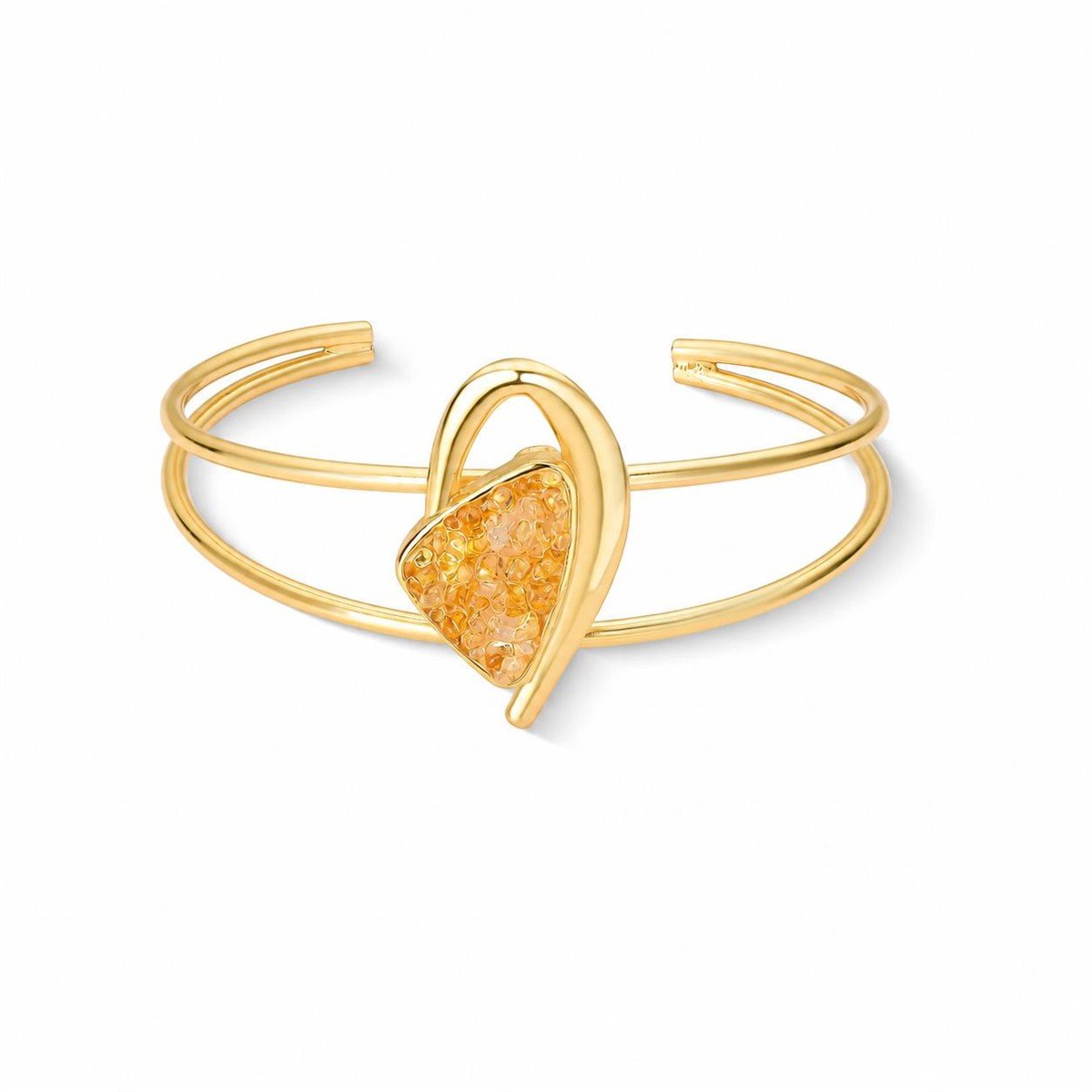 Pulseira Brilhato folheada a ouro Coleção Serena - pulseira usada no pulso, outro ângulo