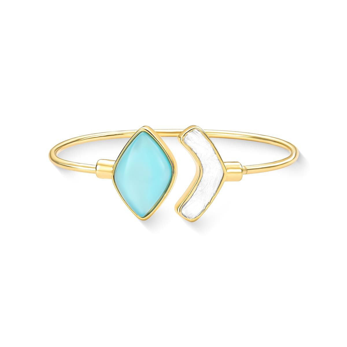 Pulseira Brilhato Pedras Naturais Brasileiras — Folheado a Ouro