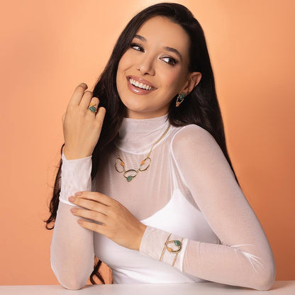 Pulseira Brilhato Pedras Naturais Brasileiras — Folheado a Ouro