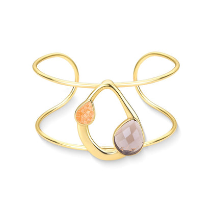 Pulseira Brilhato Pedras Naturais Brasileiras — Folheado a Ouro