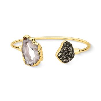 Conjunto Brilhato Pedras Naturais Brasileiras — Folheado a Ouro
