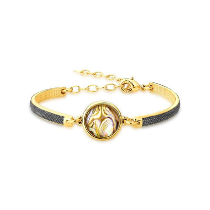 PULSEIRA FOLHEADO A OURO E RÓDIO NEGRO