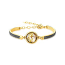 PULSEIRA FOLHEADO A OURO E RÓDIO NEGRO