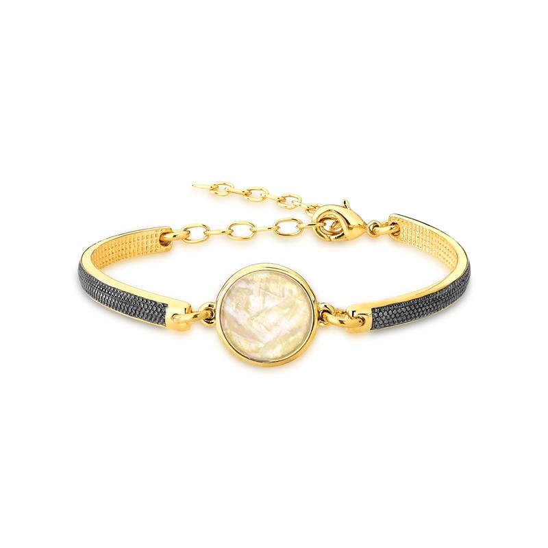 Conjunto Brilhato Pedras Naturais Brasileiras - Folheado a Ouro e Rodio Branco