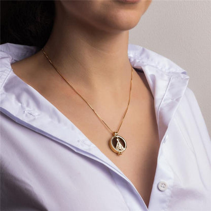 Relicário Nossa Senhora Aparecida folheado a ouro