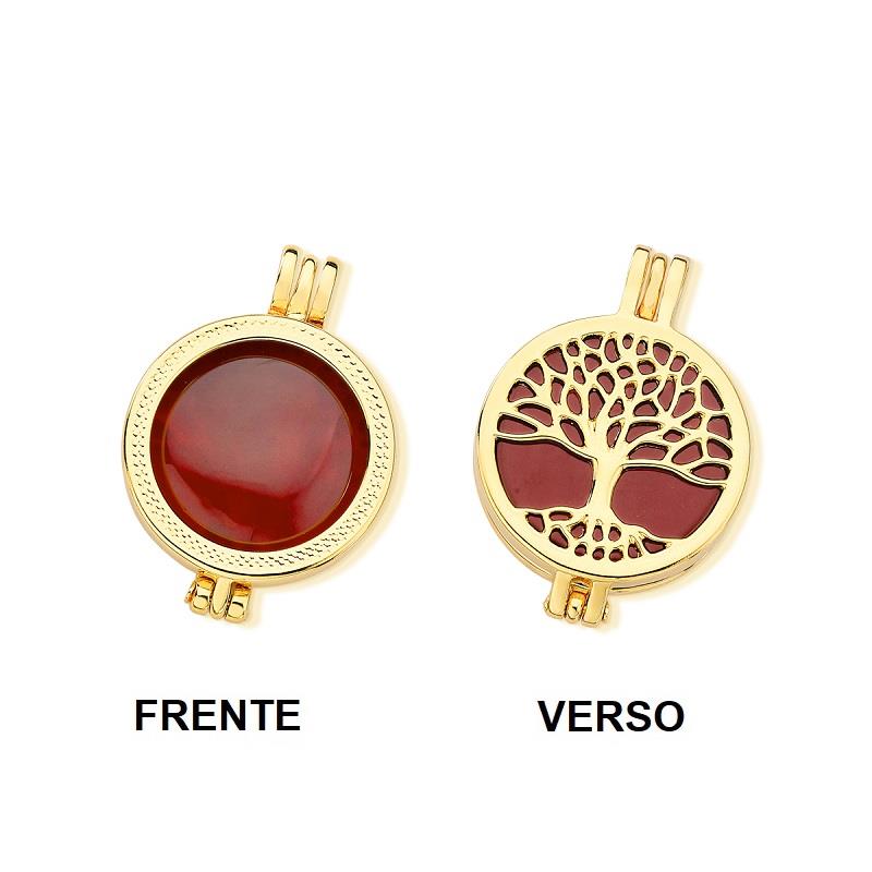 Combo Brilhato Relicário — Folheado a Ouro — HEMATITA