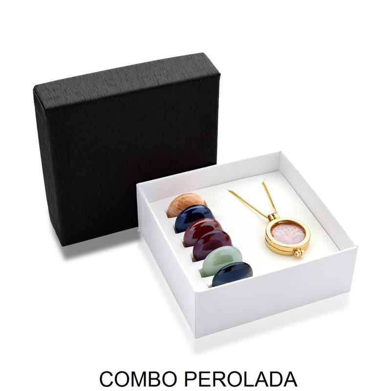 Combo Brilhato Relicário efeito perolado Árvore da Vida folheado a ouro - foto 1