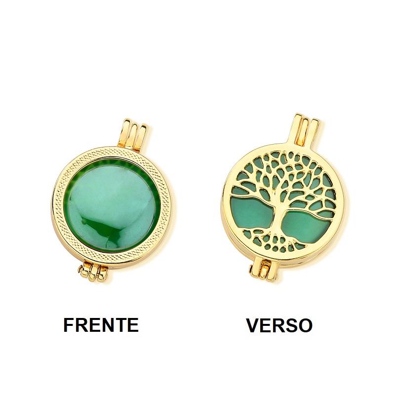Combo Brilhato Relicário efeito perolado Árvore da Vida folheado a ouro - foto 2