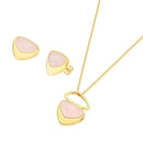 CONJUNTO FOLHEADO A OURO