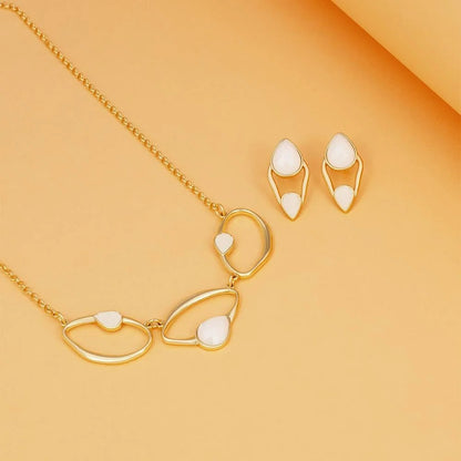 Conjunto Brilhato Pedras Naturais Brasileiras — Folheado a Ouro
