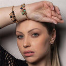 BERLOQUE FOLHEADO A OURO COM ESMALTE AZUL