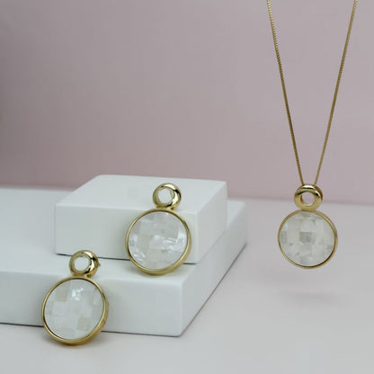 Conjunto Brilhato Pedras Naturais Brasileiras — Folheado a Ouro