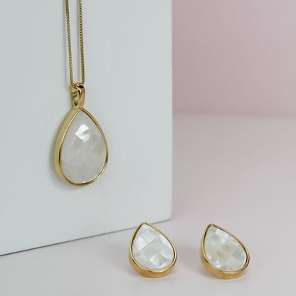 Conjunto Brilhato Pedras Naturais Brasileiras — Folheado a Ouro