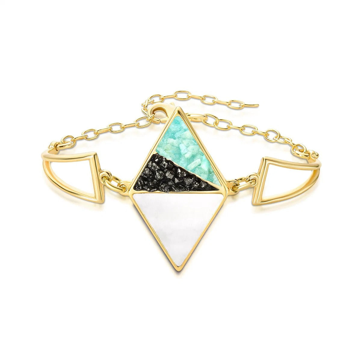 Pulseira Brilhato Pedras Naturais Brasileiras — Folheado a Ouro