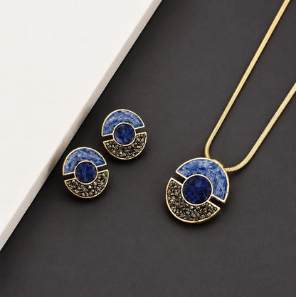 Conjunto Brilhato Pedras Naturais Brasileiras — Folheado a Ouro