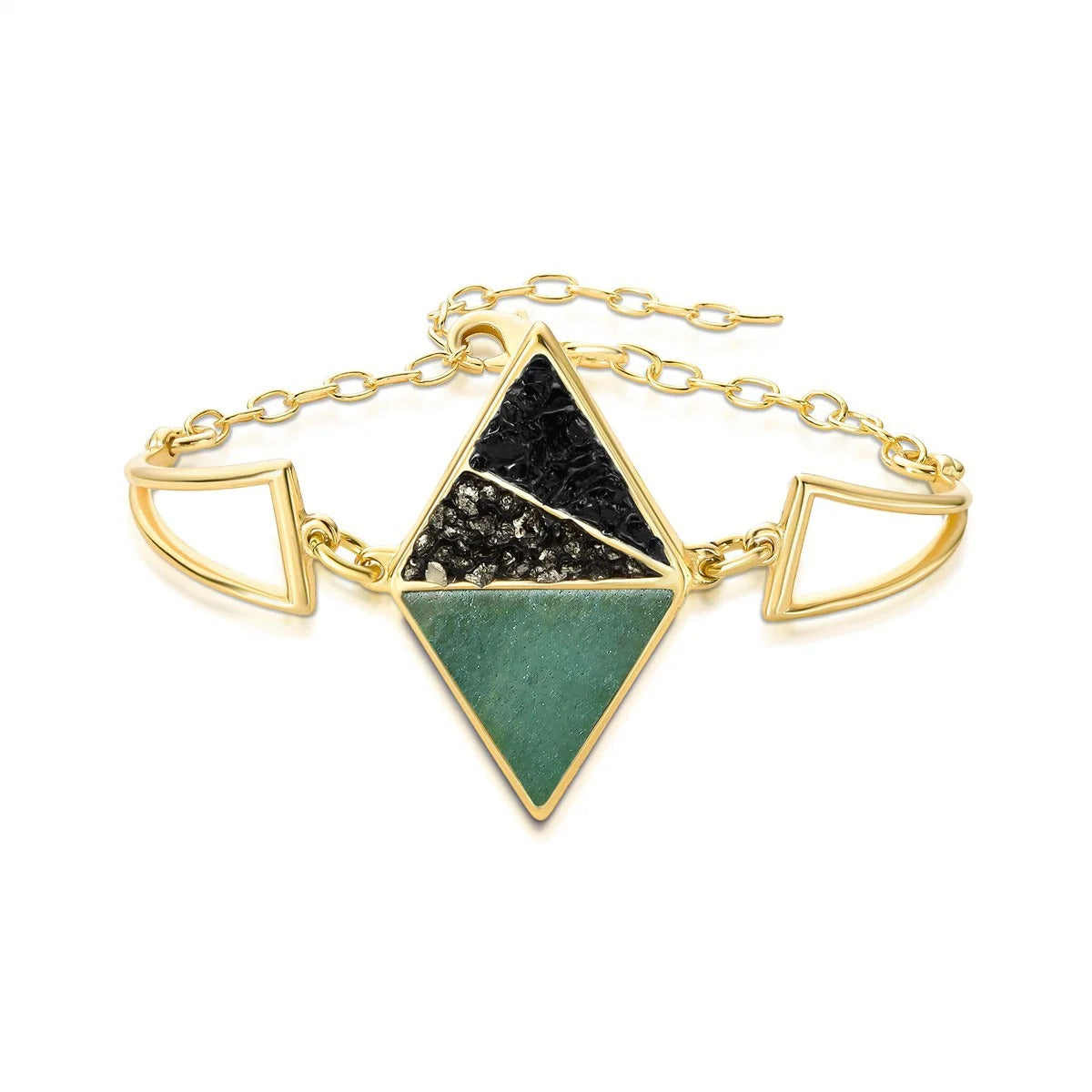 Pulseira Brilhato Pedras Naturais Brasileiras — Folheado a Ouro