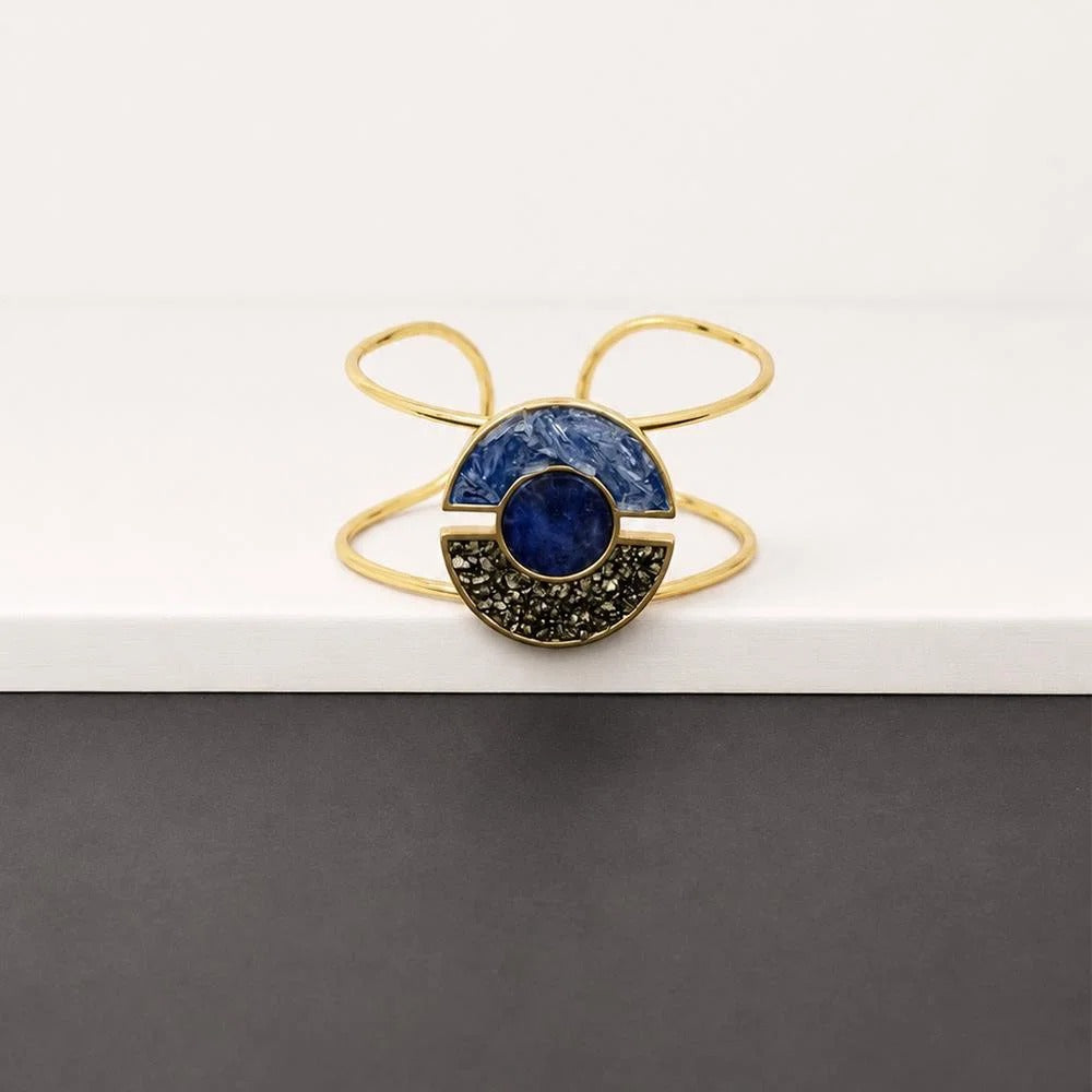 Pulseira Brilhato Pedras Naturais Brasileiras — Folheado a Ouro