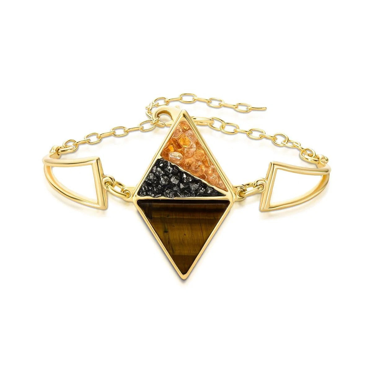Pulseira Brilhato Pedras Naturais Brasileiras — Folheado a Ouro