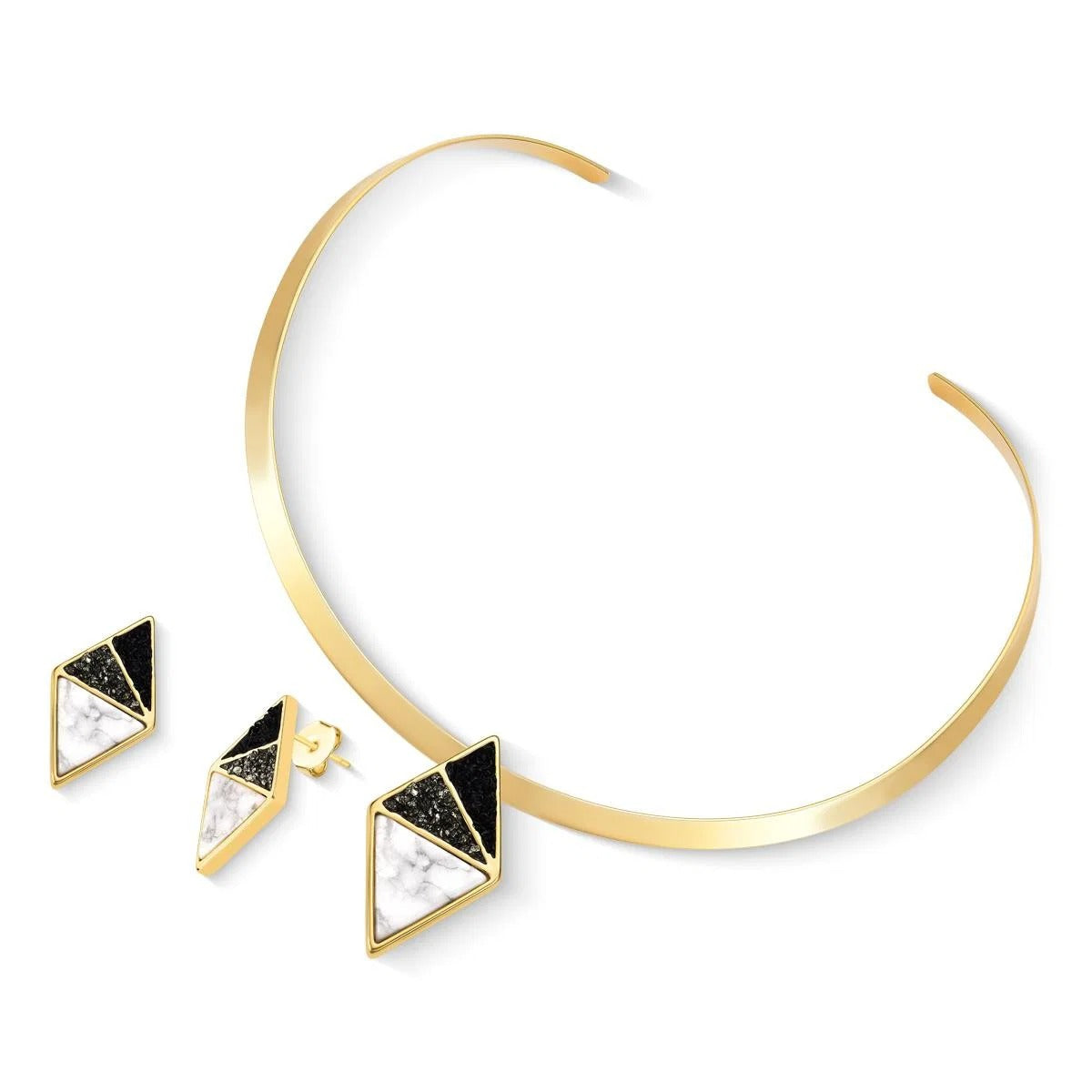 Conjunto Brilhato Pedras Naturais Brasileiras — Folheado a Ouro