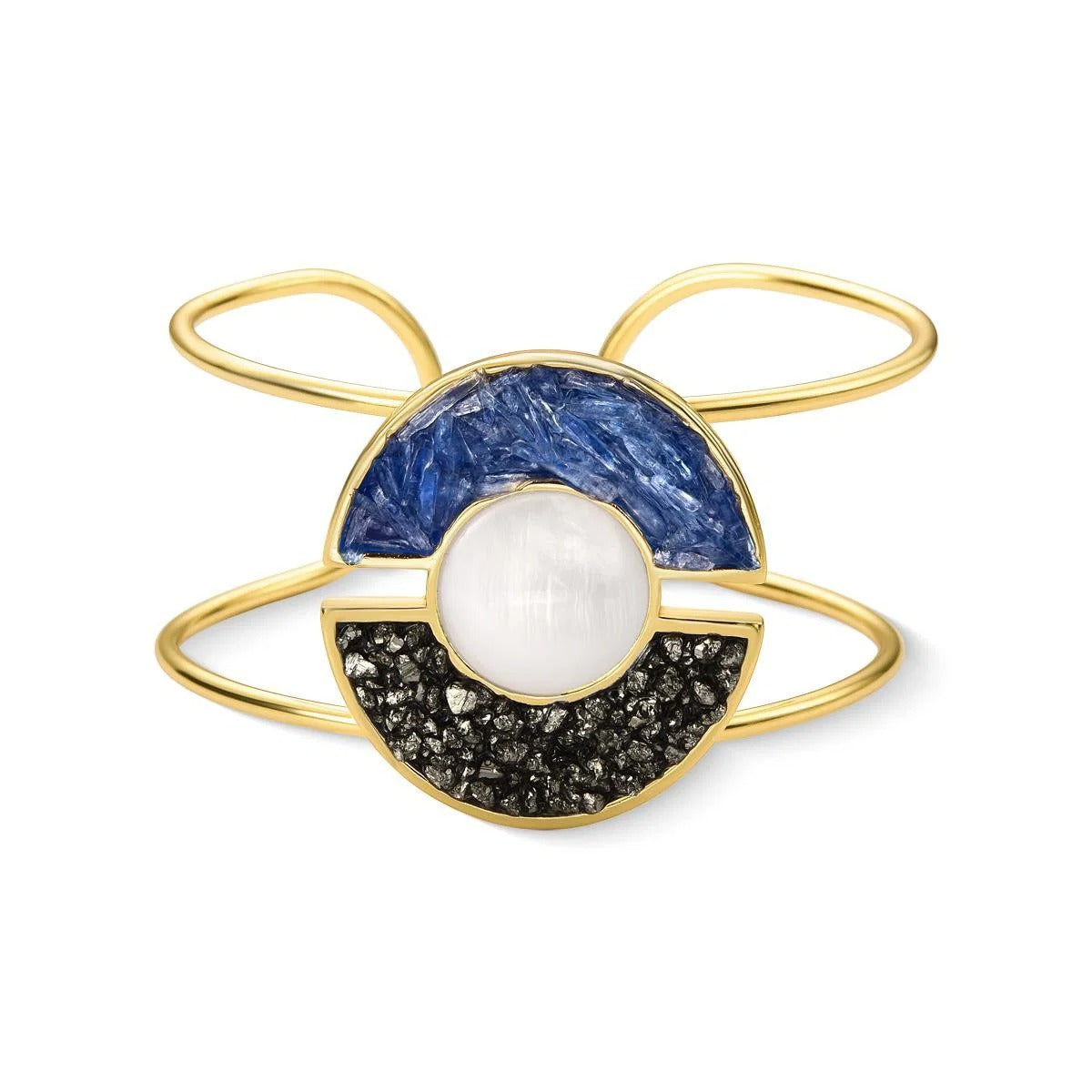 Pulseira Brilhato Pedras Naturais Brasileiras — Folheado a Ouro