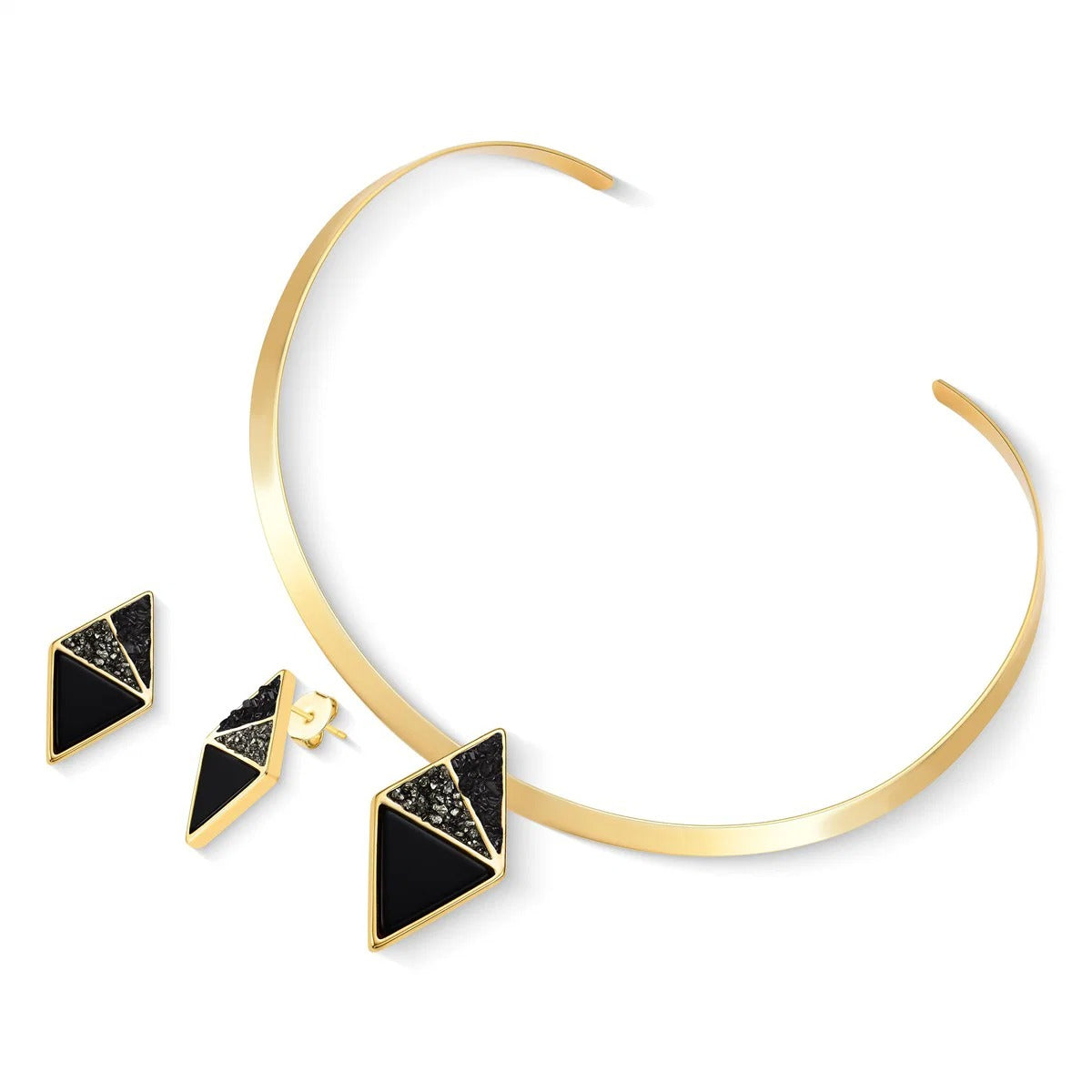 Conjunto Brilhato Pedras Naturais Brasileiras — Folheado a Ouro