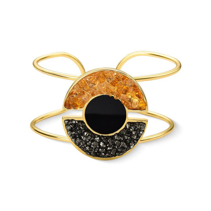 Pulseira Brilhato Pedras Naturais Brasileiras — Folheado a Ouro