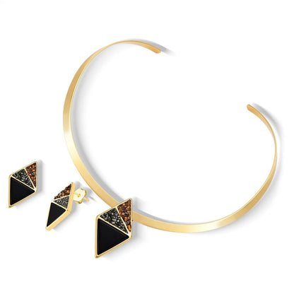 Conjunto Brilhato Pedras Naturais Brasileiras — Folheado a Ouro