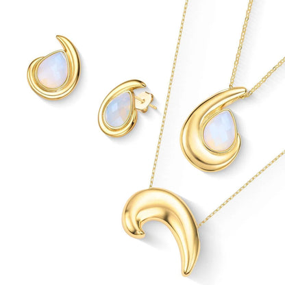 Conjunto Brilhato Pedras Naturais Brasileiras — Folheado a Ouro