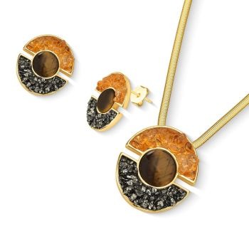 Pulseira Brilhato Pedras Naturais Brasileiras — Folheado a Ouro