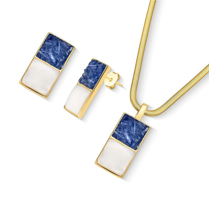 Conjunto Brilhato Pedras Naturais Brasileiras — Folheado a Ouro