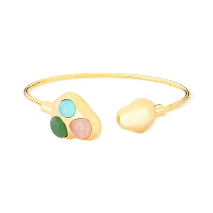 Pulseira Brilhato Pedras Naturais Brasileiras — Folheado a Ouro