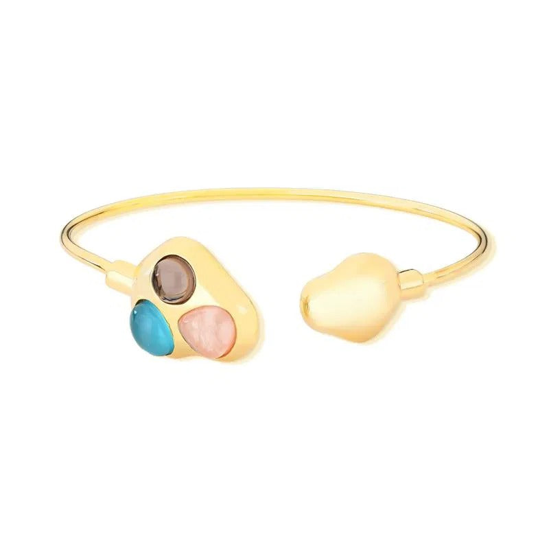 Pulseira Brilhato Pedras Naturais Brasileiras — Folheado a Ouro