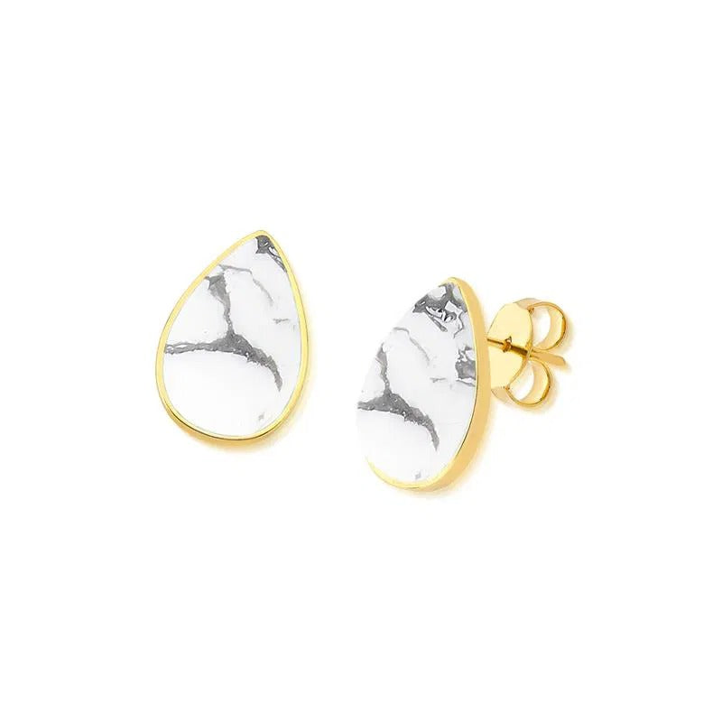 Brinco Possebon Folheado a Ouro - Pedra Natural