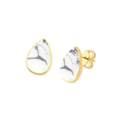 Brinco Possebon Folheado a Ouro - Pedra Natural