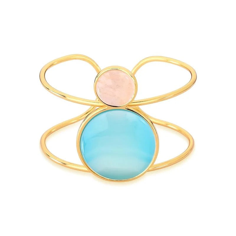 Pulseira Brilhato Pedras Naturais Brasileiras — Folheado a Ouro
